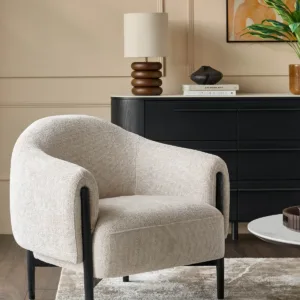 Tristan natural fabric accent chair