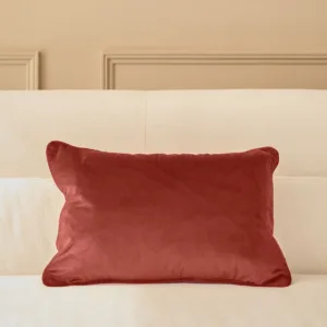 Luca toffee red rectangle velvet cushion