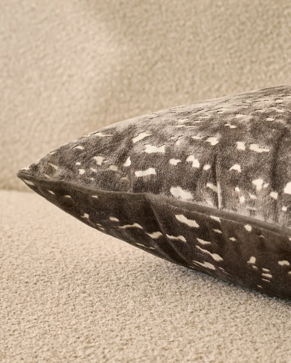 Hazel chocolate medium velvet cushion - Image 2