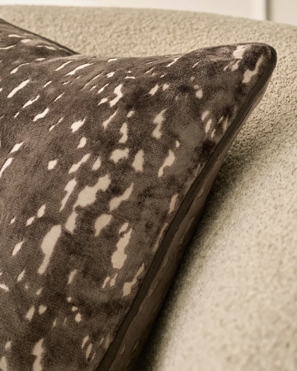 Hazel chocolate medium velvet cushion - Image 4