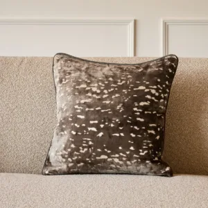 Hazel chocolate medium velvet cushion