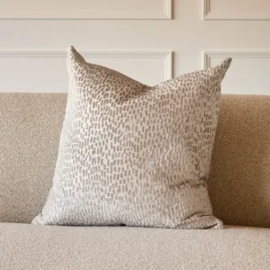 Payton natural large velvet cushion
