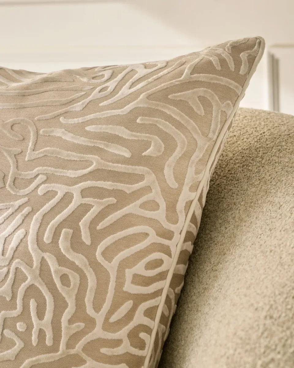 Sango ivory large velvet cushion - Image 2