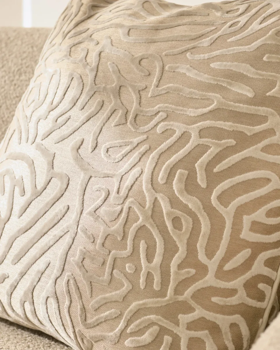 Sango ivory large velvet cushion - Image 3