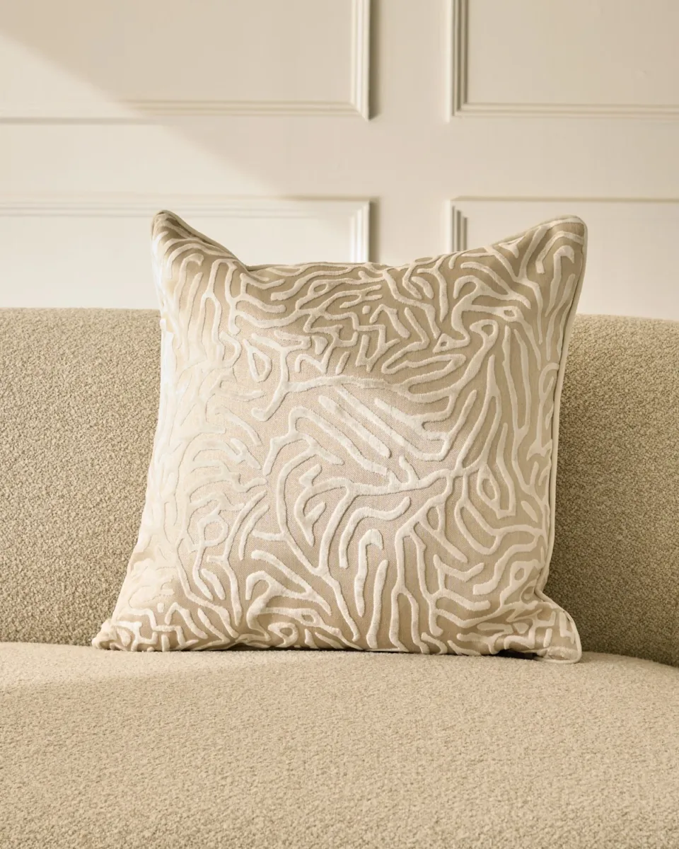 Sango ivory large velvet cushion