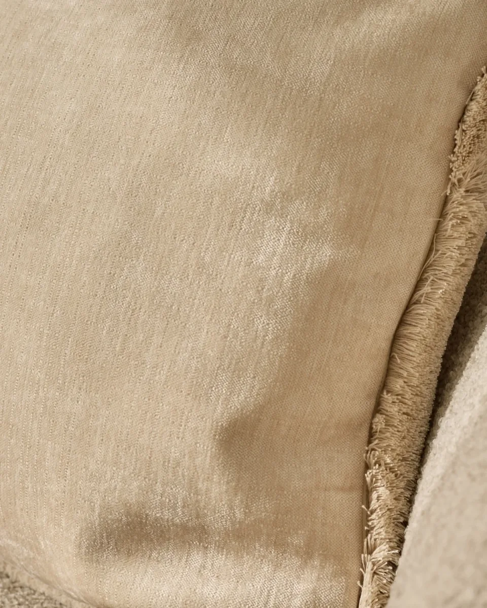 Hattie natural medium velvet cushion - Image 3