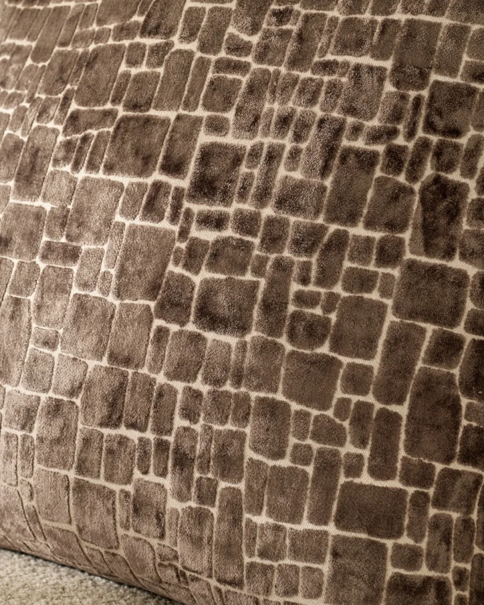 Samara chocolate large velvet cushion - Image 3