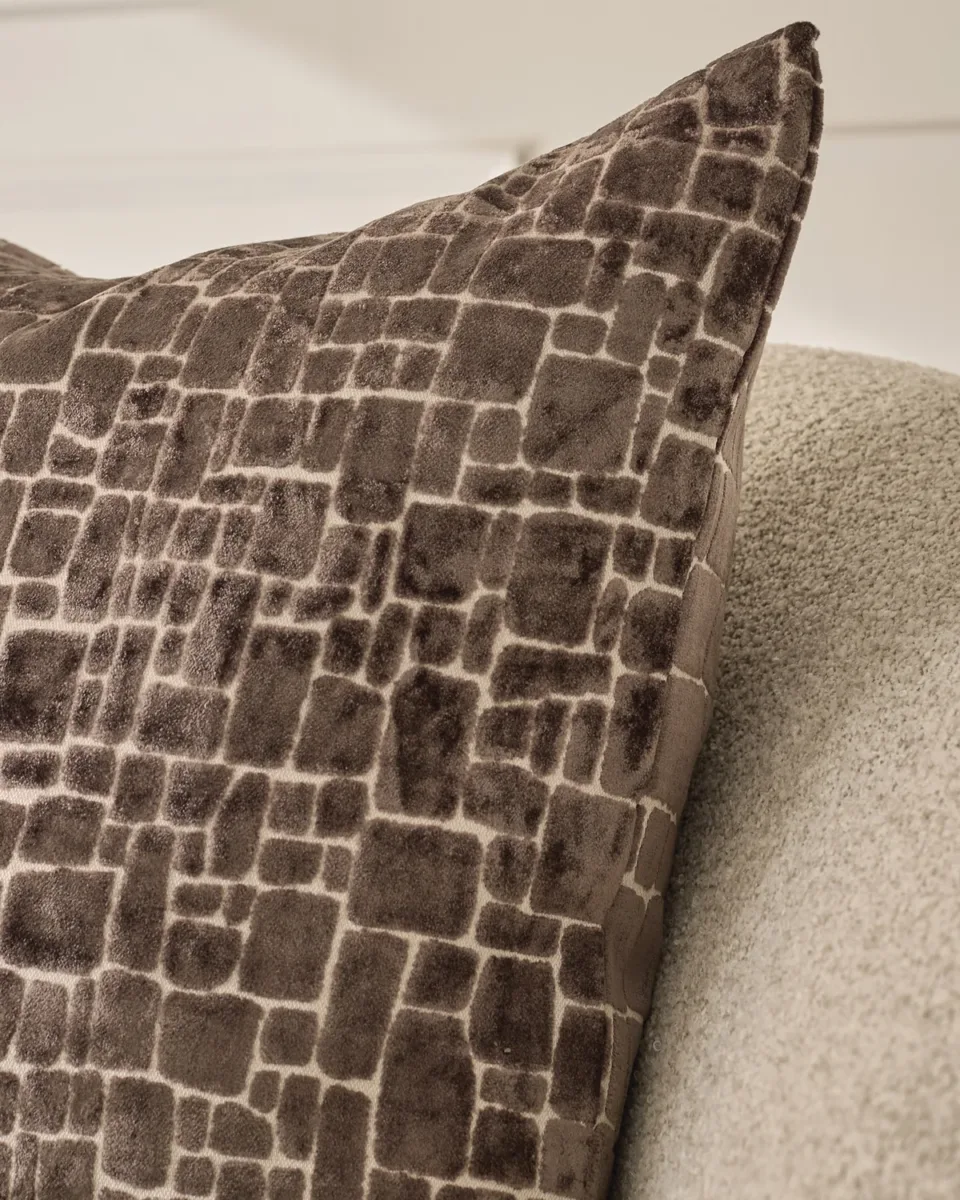 Samara chocolate large velvet cushion - Image 4