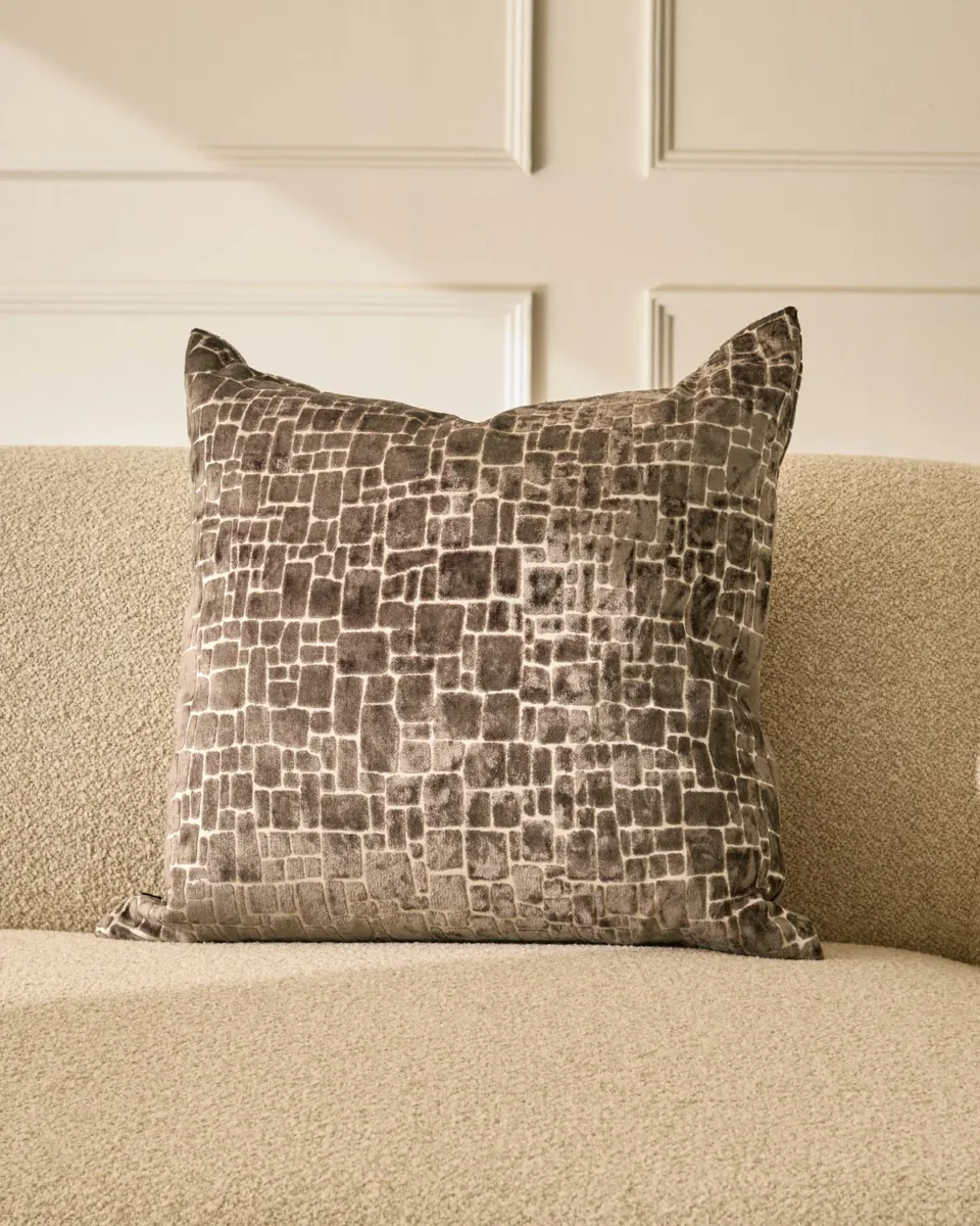 Samara chocolate large velvet cushion