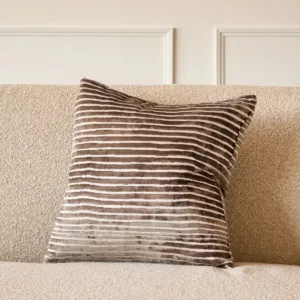 Aisling chocolate medium velvet cushion
