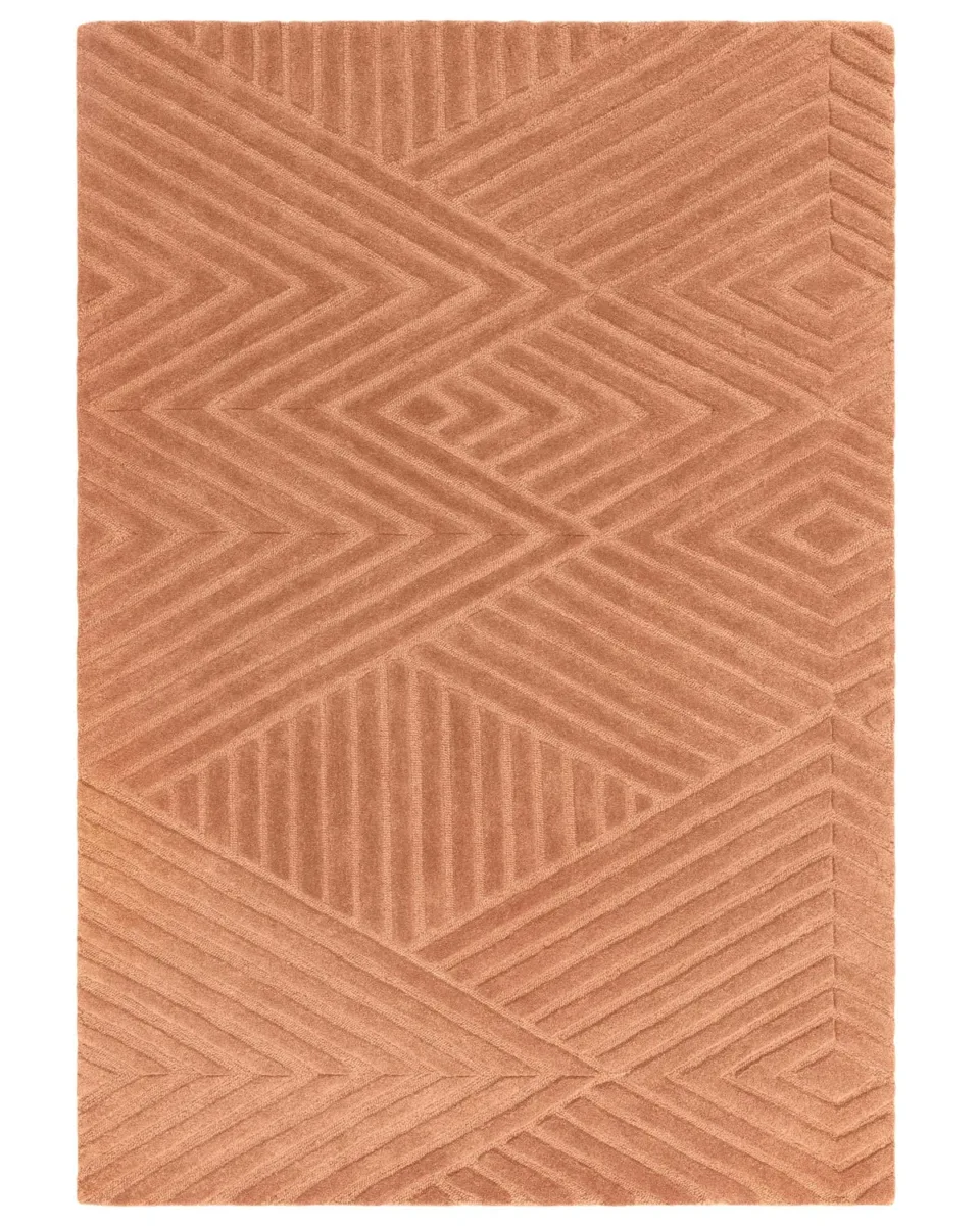Abstract Point terracotta textured small rug