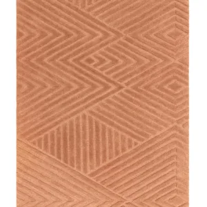 Abstract Point terracotta textured large rug
