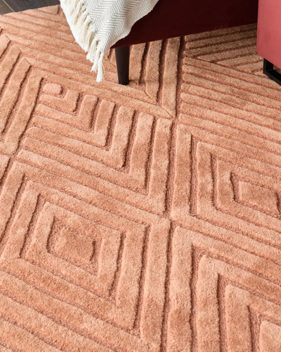 Abstract Point terracotta textured medium rug - Image 2