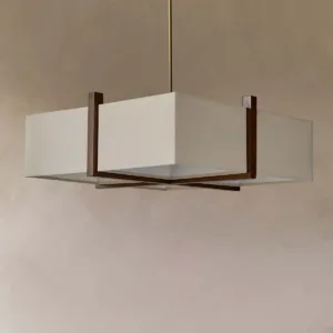 Addison natural linen 4 light adjustable pendant