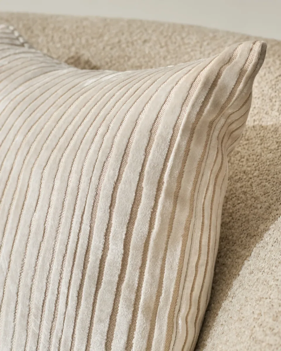 Aisling ivory medium velvet cushion - Image 3