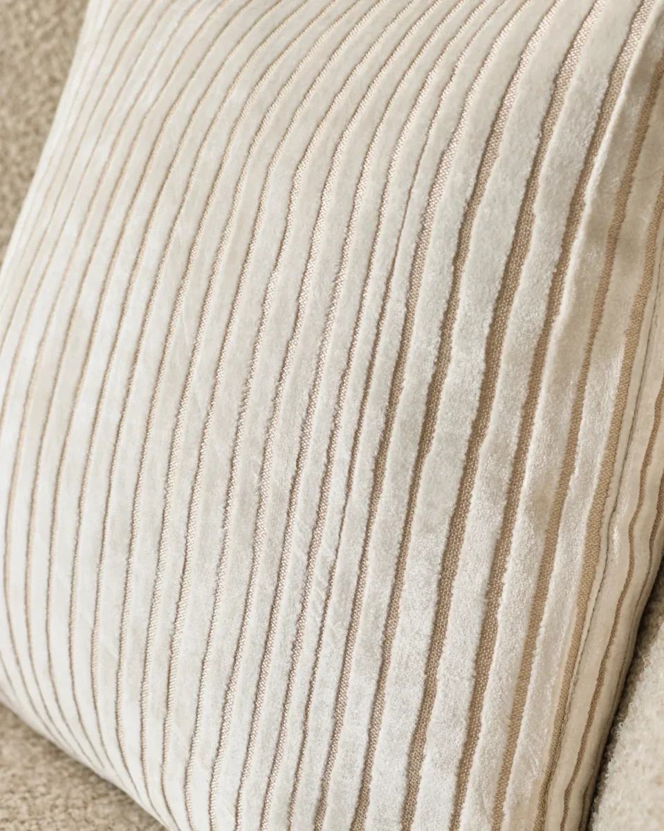 Aisling ivory medium velvet cushion - Image 4