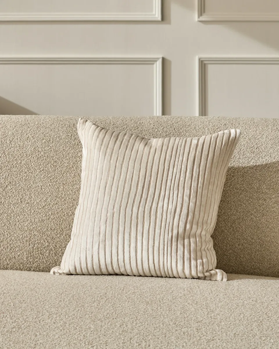 Aisling ivory medium velvet cushion