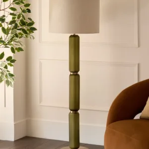 Amalfi olive green glass floor lamp