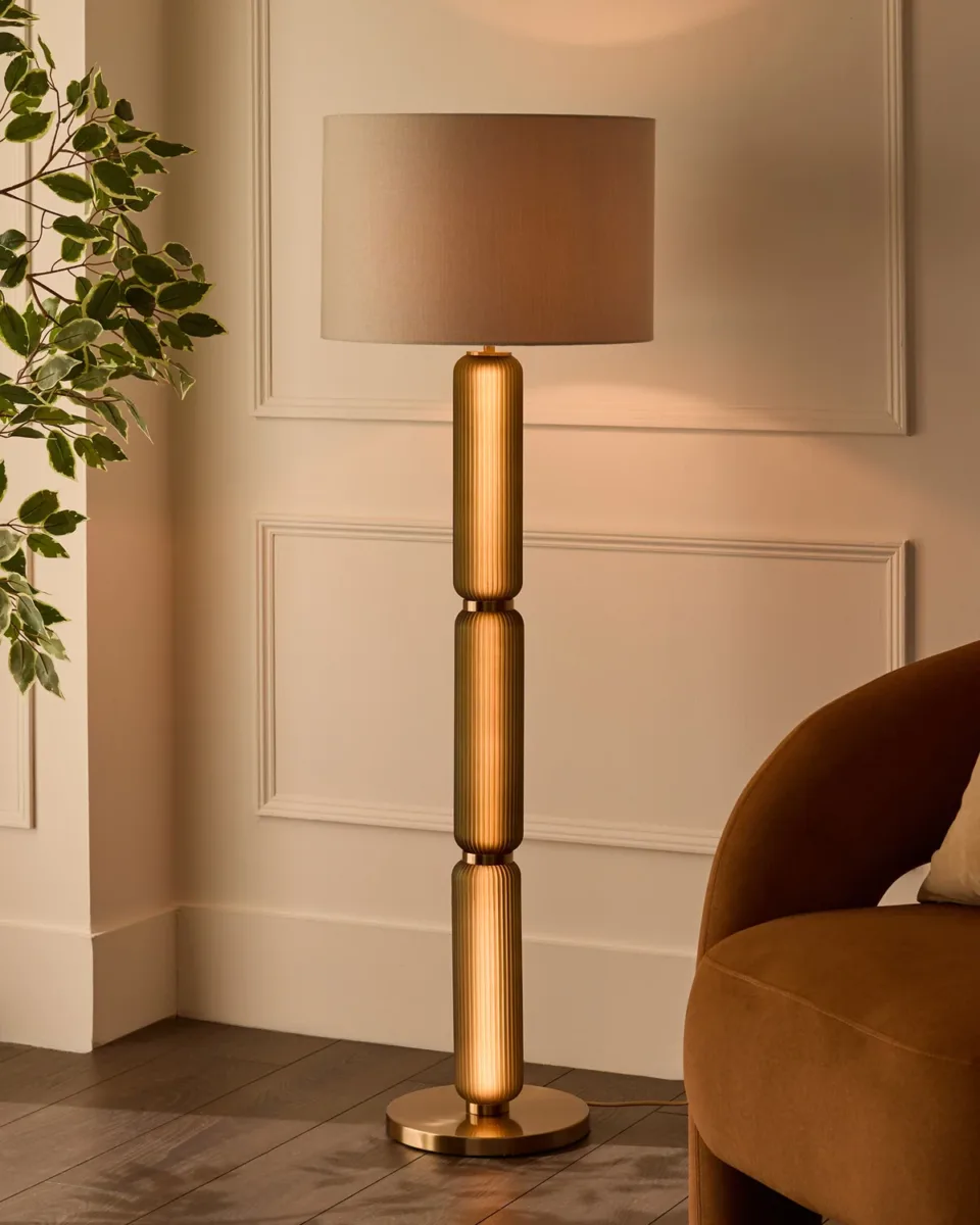 Amalfi olive green glass floor lamp - Image 2
