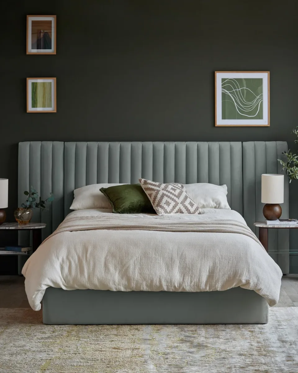 Amalfi Luxe sage green velvet king size ottoman storage bed - Image 2
