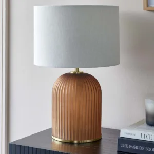 Amalfi Amber Table Lamp with Linen Look Shade