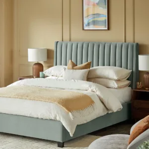 Amalfi Sage Green Velvet Super King Ottoman Storage Bed