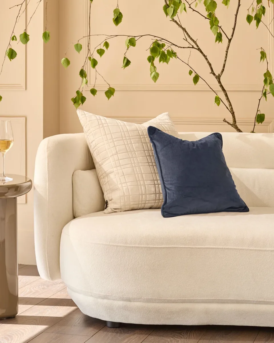 Luca navy medium velvet cushion - Image 2