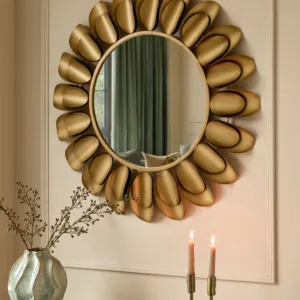 Arani gold round wall mirror