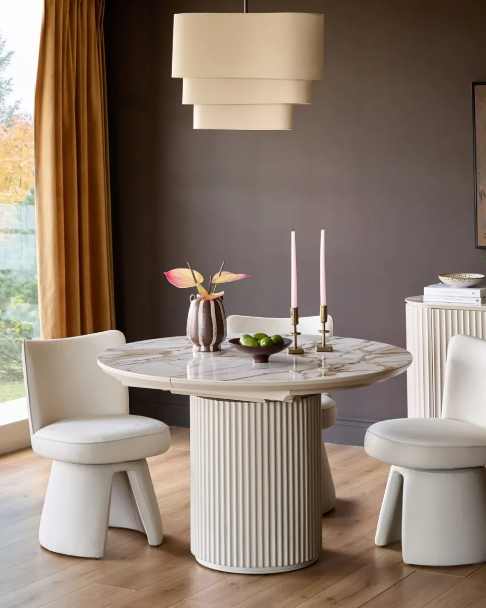 Austin natural ceramic 4 - 6 extending dining table - Image 4