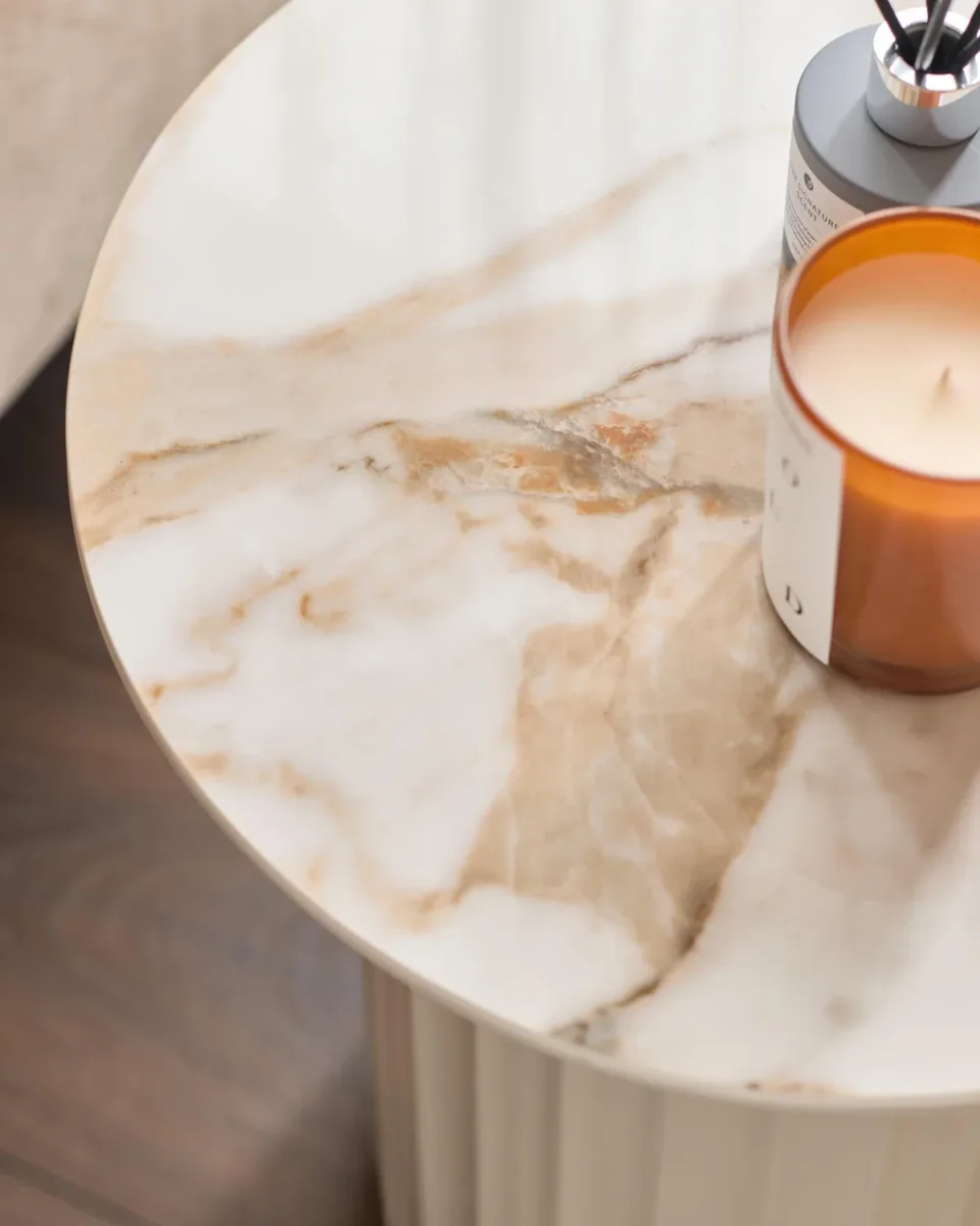 Austin natural ceramic side table - Image 2