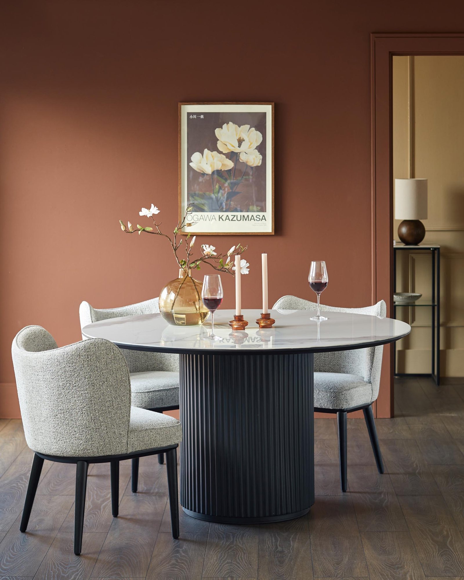 Austin white ceramic 6 seater dining table - Image 2