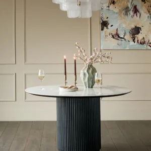 Austin white ceramic 6 seater dining table