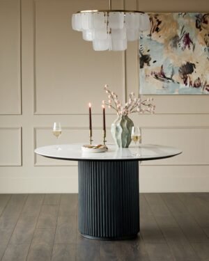 Austin white ceramic 6 seater dining table