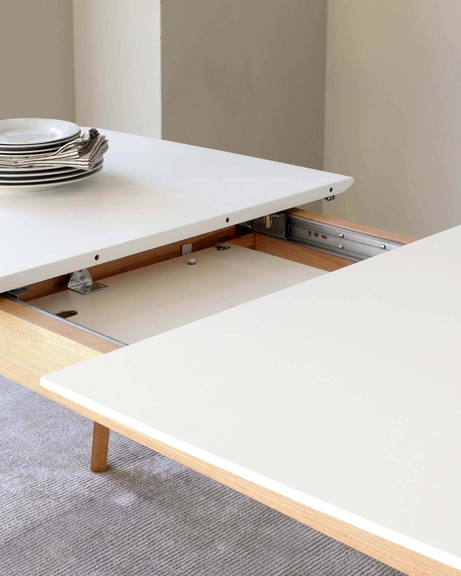 Aver White And Oak Extending 6 To 8 Seater Dining Table - Image 6