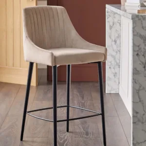 Blakely champagne velvet bar stool