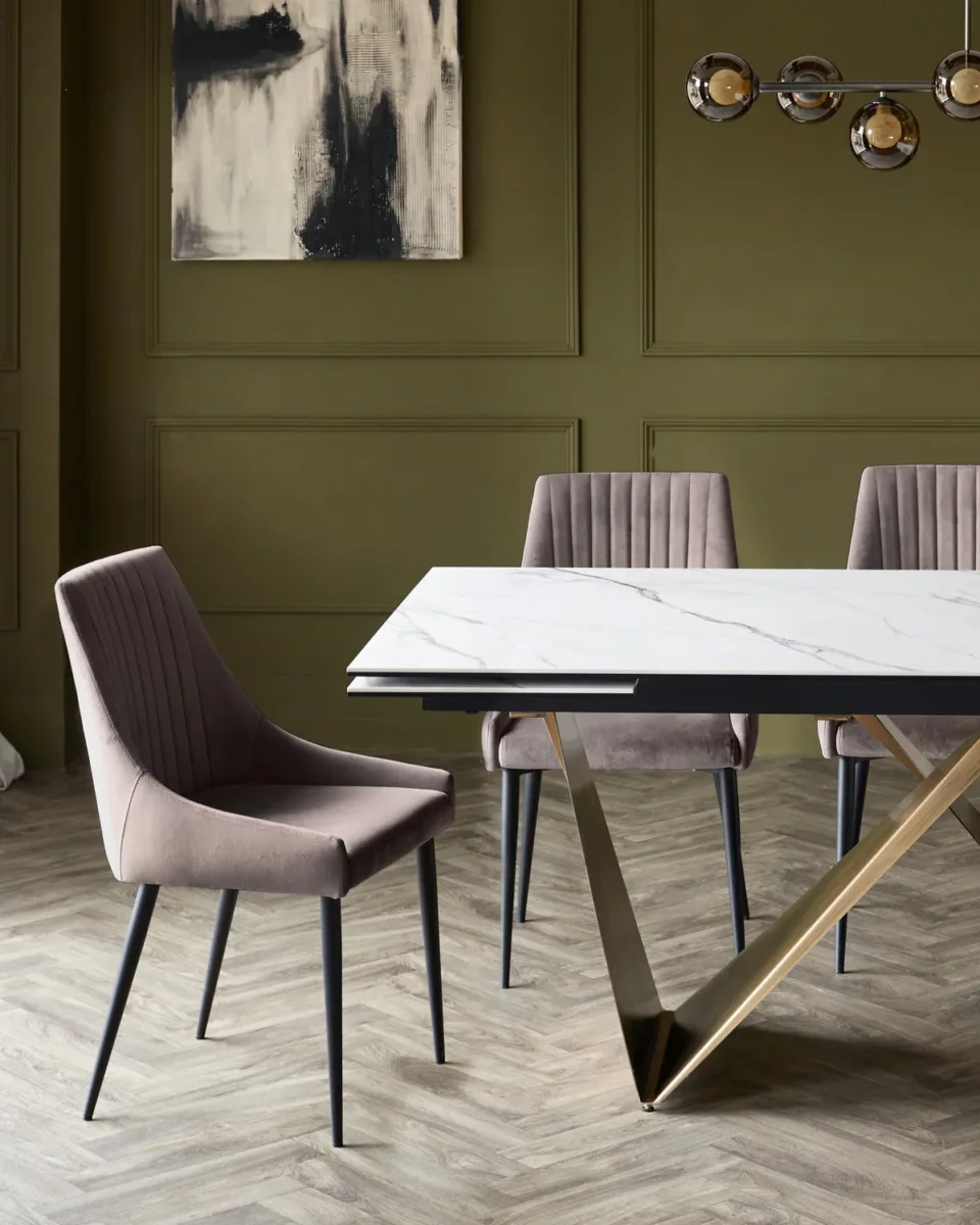 Blakely mocha velvet dining chair - set of 2 - Image 4