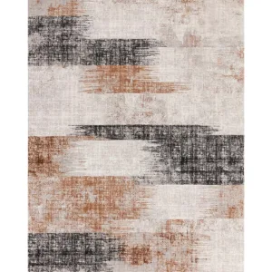 Blurred terracotta textured medium rug
