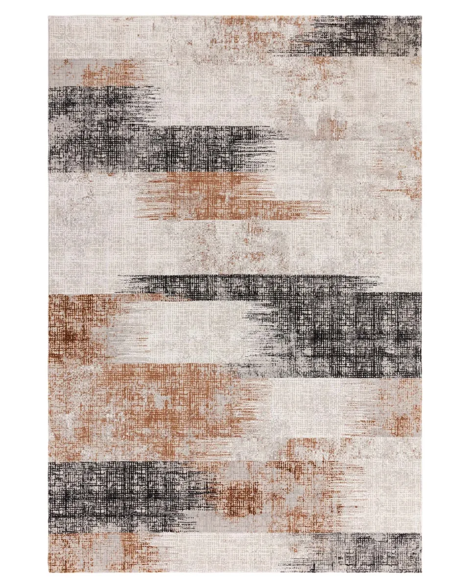 Blurred terracotta textured large rug