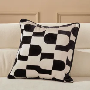 Bridget black medium velvet cushion