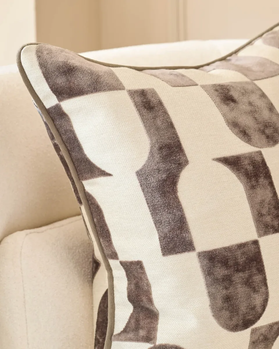 Bridget chocolate medium velvet cushion - Image 4
