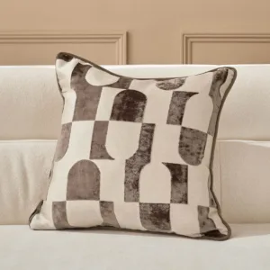 Bridget chocolate medium velvet cushion