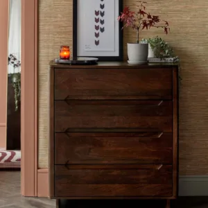 Bryce dark mango wood chest of drawers