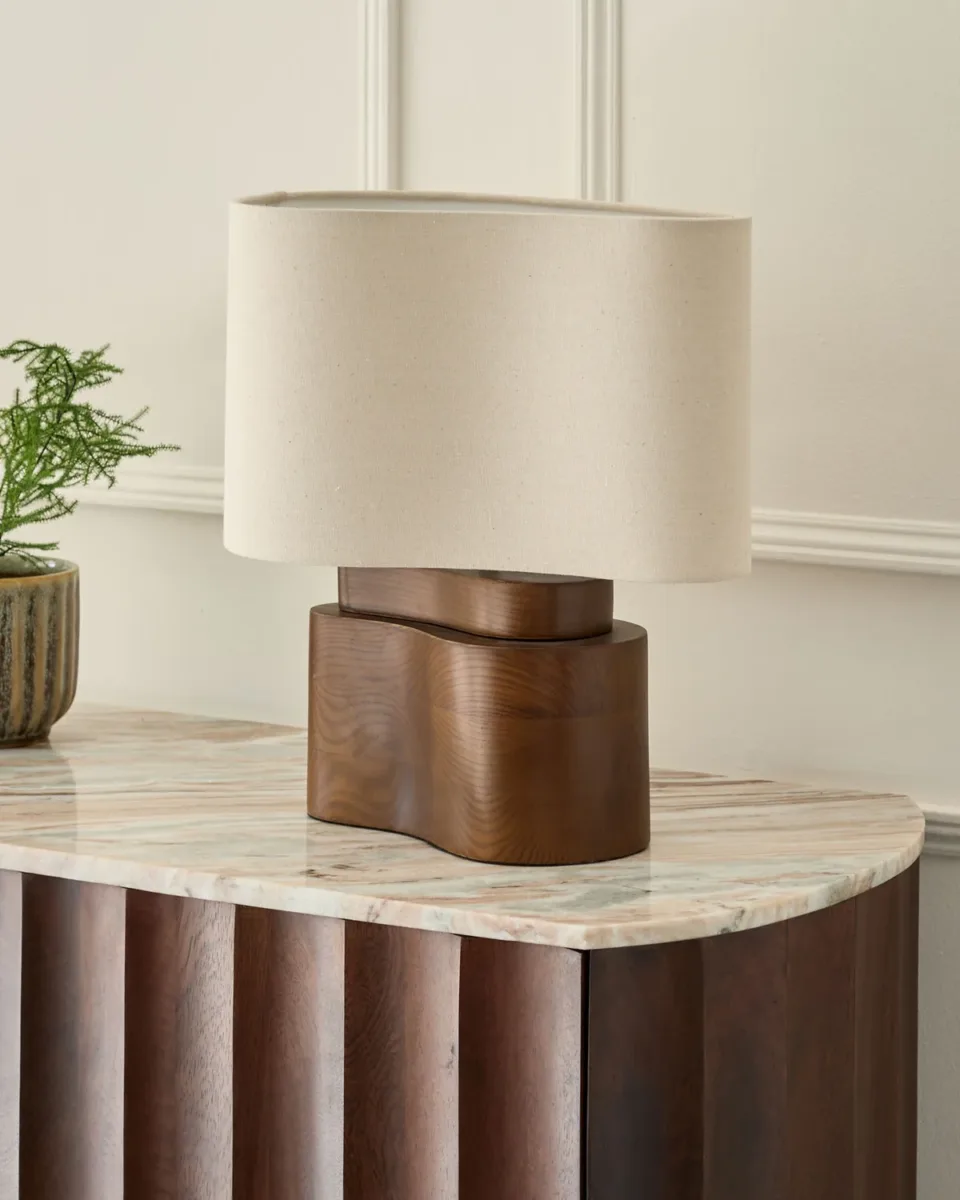Burleigh natural linen table lamp