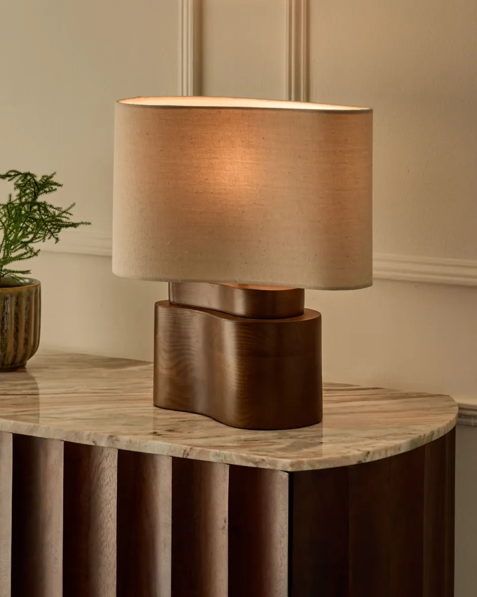 Burleigh natural linen table lamp - Image 2