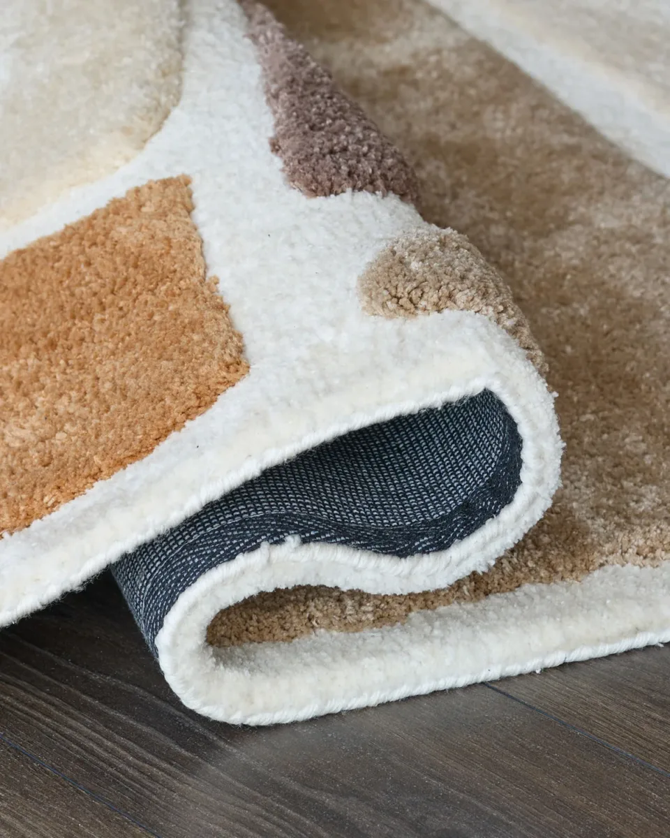 Calico cream and mocha textured large rug - Image 4