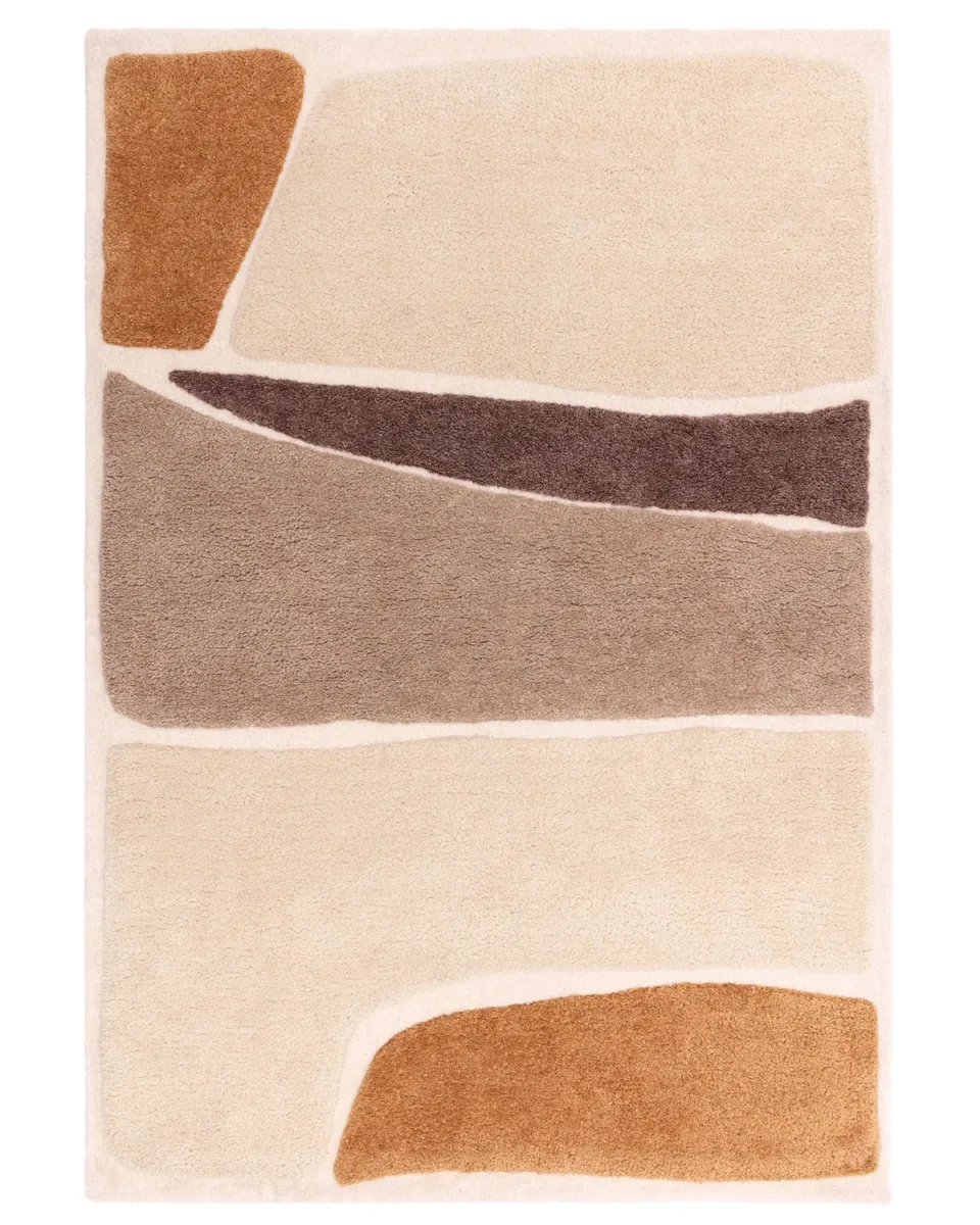 Calico cream and mocha textured large rug