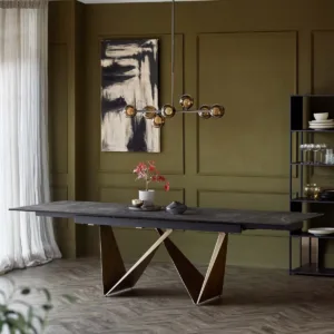 Calenzano Dark Grey Ceramic Extending 8 to 10 Seater Dining Table