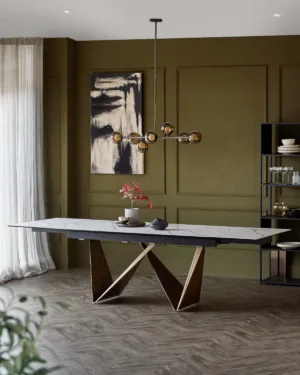 Calenzano Natural Ceramic Extending 8 to 10 Seater Dining Table