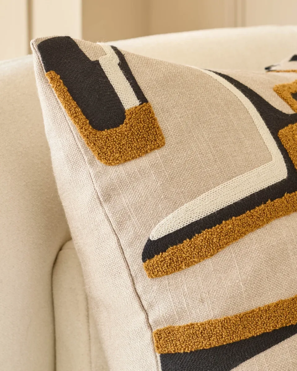 Camille natural medium fabric cushion - Image 4