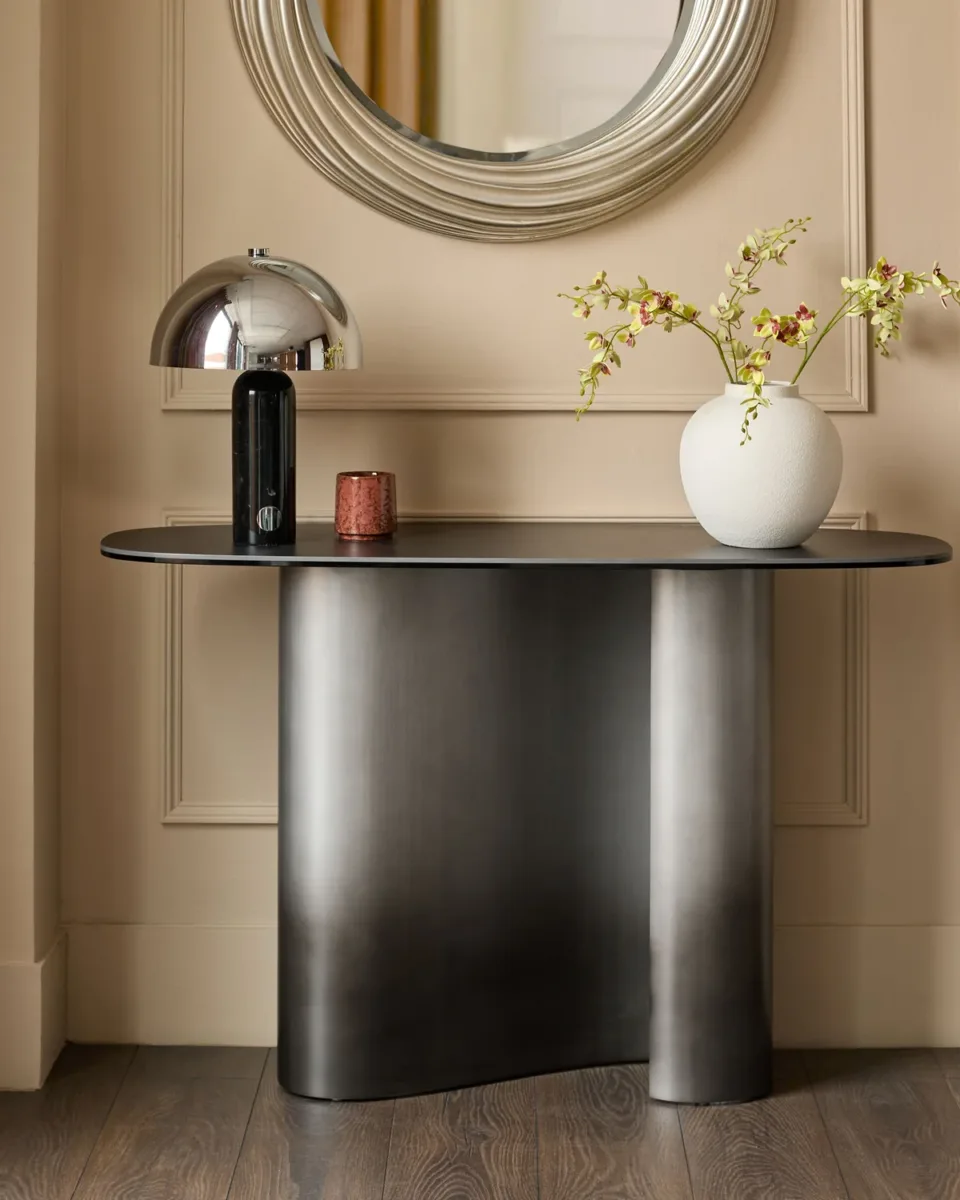 Carlo dark grey ceramic console table